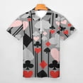 thumbnail image 3 of CASINO NIGHT'S CARD SUITES STRIPES GREY ART Men Zipper T-shirt Summer Casual Short Sleeve T-shirt Top, 3 of 7