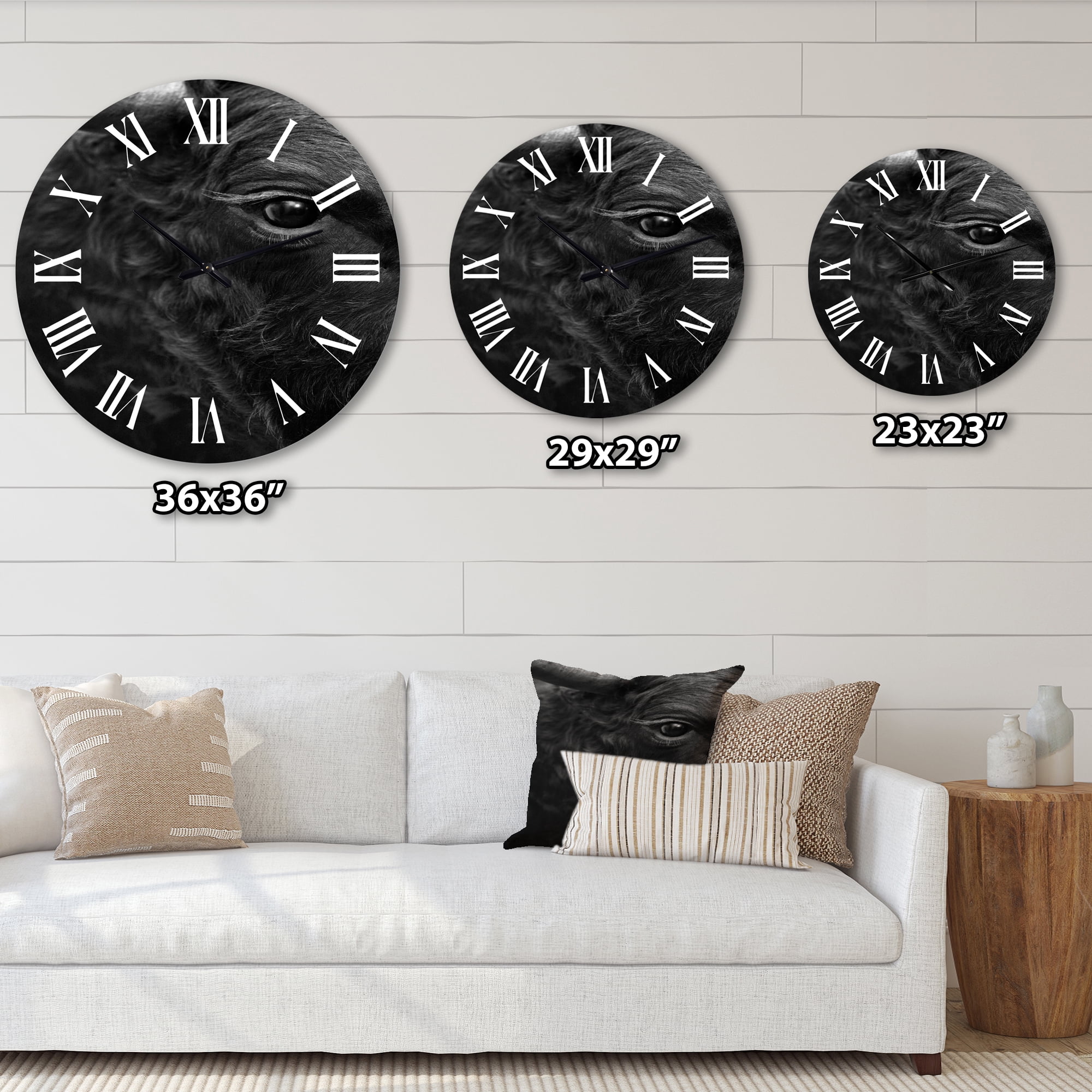 Designart 1 in Quartz Farmhouse Wall Clock