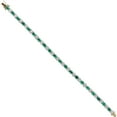 thumbnail image 3 of Real Emerald Gemstone Bracelet SI/HI Diamond 18k White Gold Fine Jewelry, 3 of 5
