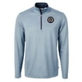 thumbnail image 2 of Men's-Cutter & Buck  Powder Blue Philadelphia Union Big & Tall Virtue Eco Pique Micro Stripe Recycled Quarter-Zip, 2 of 3