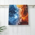 thumbnail image 4 of Kdxio Hand Towel Red And Blue Flame Waves for Bathroom Kitchen Fingertip Bath Towels 27.5 x 16 Inch Home Hotel Gym Laundry Room, 4 of 5