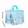 thumbnail image 3 of Durable Non-woven Christmas Gift Bags, Reusable Festive Packaging for Holiday Presents, Colorful Designs with Drawstring Closure, Eco-Friendly Holiday Gift Bags, Blue, 1pcs, 3 of 6