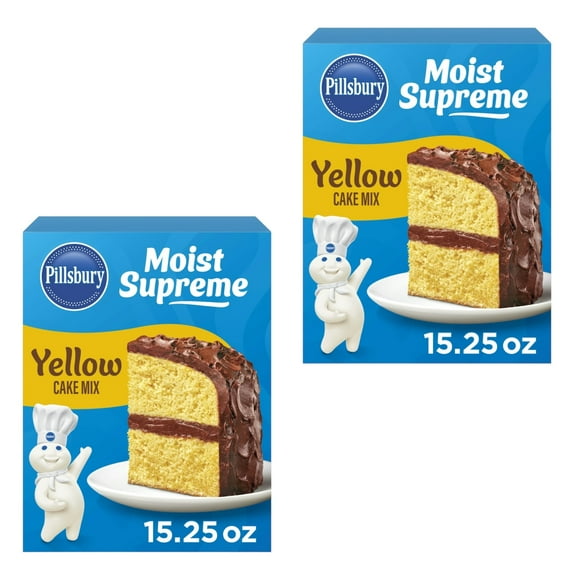 ( 2 Pack ) Pillsbury Moist Supreme Cake Mix, Premium, Yellow, 15.25 boxes