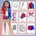 thumbnail image 5 of Forfamy Quinn Costume Cosplay Joker Coat Gloves T-Shirt Necklace Wig Inflatable Baseball Halloween Fancy Dress Costumes, 5 of 8