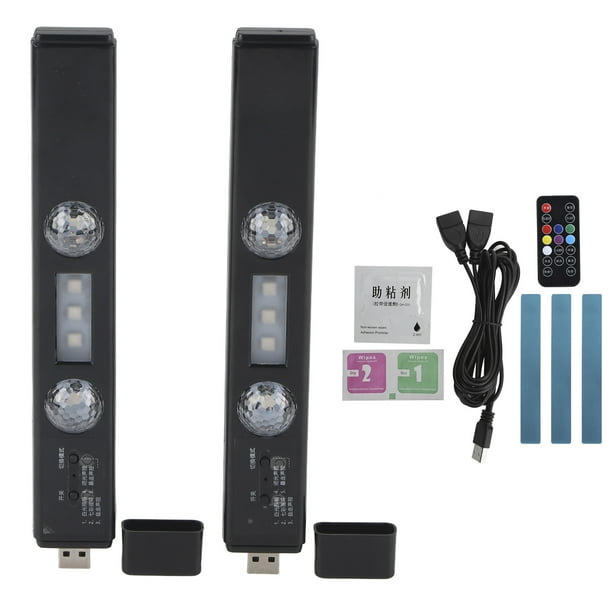 Tira de luces LED para coche con carga inalámbrica USB, luces decorativas interiores con control remoto