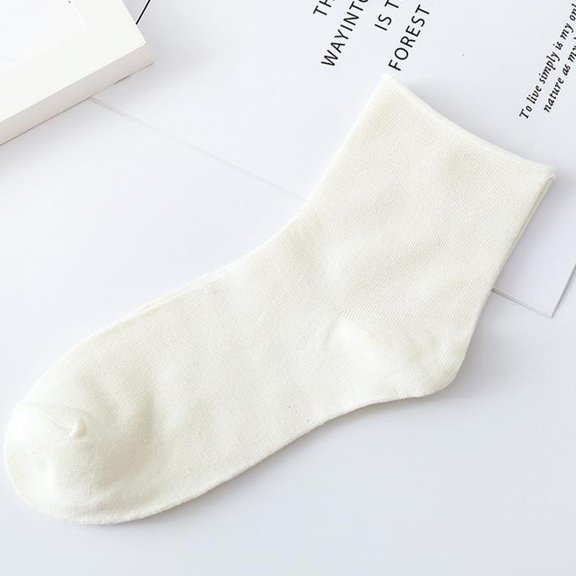 Dyfzdhu 1Pair Unisex Comfortable Pure Color Cotton Sock Slippers Long Socks