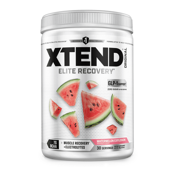 XTEND Original BCAA Powder, Sugar Free Post Workout Muscle Recovery Drink with Amino Acids and 7g BCAAs, Watermelon Explosion Flavor, 30 Servings