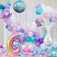thumbnail image 4 of 6-Piece Mermaid Foil Balloon Set with Numbers 0-9 for Ocean Birthday Decor, 4 of 9