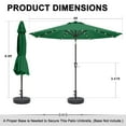 thumbnail image 4 of 9 ft Solar Umbrella 32 LED Lighted Patio Umbrella Table Market Umbrella with Tilt and Crank Outdoor Umbrella for Garden, Deck, Backyard, Pool and Beach (Navy Blue), 4 of 7