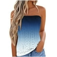 thumbnail image 2 of Dyegold T-Shirts for Women Trendy,Women's Tube Tops Gradient Bandeau Ombre Strapless Shirt Sleeveless Backless Tanks Blouse, 2 of 5