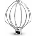 thumbnail image 1 of Wire Whip Attachment, Solid Stainless Steel Hub Reinforced Thicker 6 Wires For Fluffy Whipped Cream And Cakes, Dishwasher Safe, Rustproof Burnished Beater, Compatible With Kitchenaid Food Processors, 1 of 5