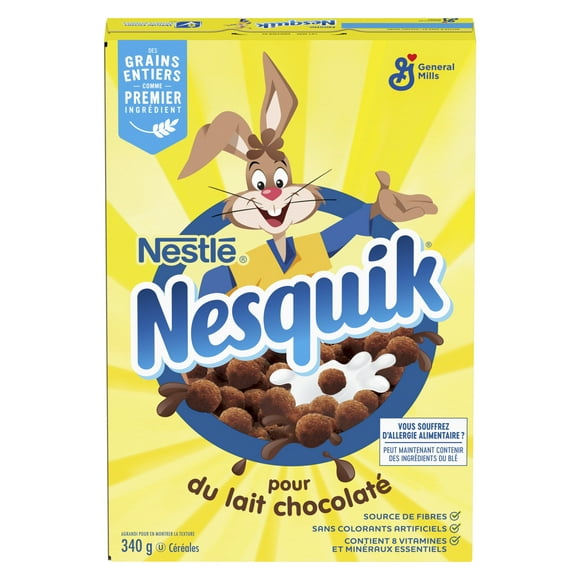 Nesquik Chocolate Breakfast Cereal, Whole Grains and Fibre, 340 g, 340 g