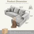 thumbnail image 6 of Tmjmj 107" Boneless L-Shaped Cloud Sectional Sofa with Chaise, Modern ModularCorduroy Deep Seat Couch Gray, 6 of 7
