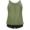 thumbnail image 5 of Atogsazn Women's 2PC Tankini Sets Casual Crewneck Tummy Control Top Shorts Outfit Bathing Suit Swimwear Army Green M, 5 of 5