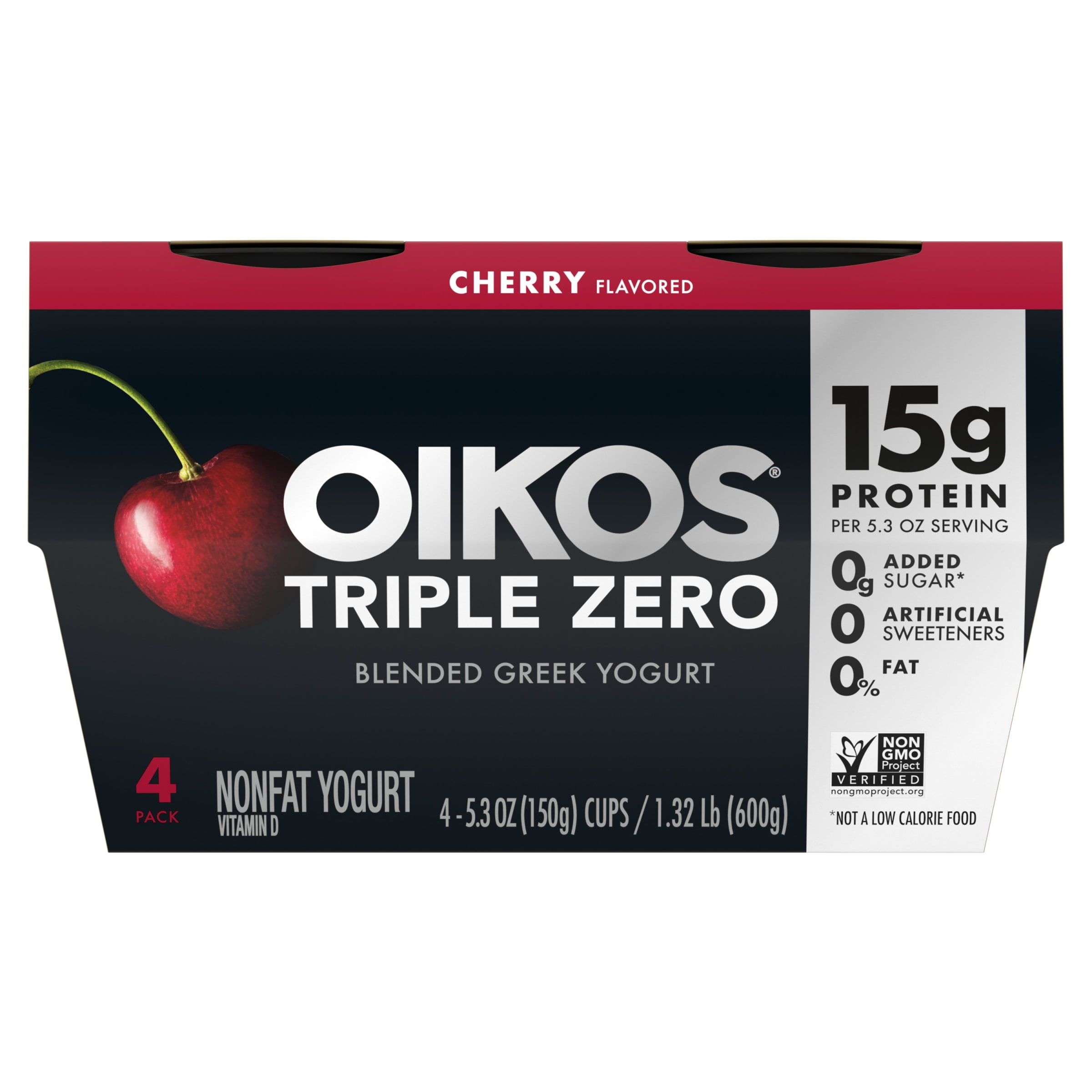 Oikos Triple Zero Mixed Berry Greek Yogurt, 5.3 Oz. Cups, 4 Count