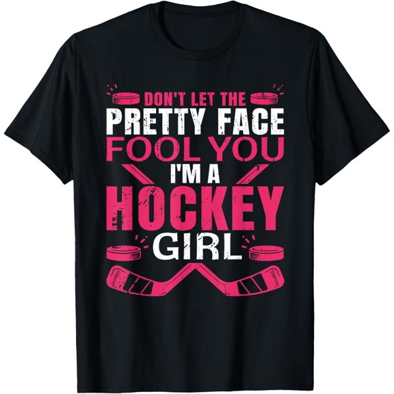 Cool Ice Hockey For Women Girls Hockey Player Sports Lovers T-Shirt