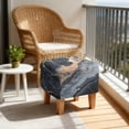 thumbnail image 4 of SCRAWLGOD Marble Print Gray Black Footstool Slipcover, Square Folding Storage Footrest Stool Furniture Protector Soft Ottoman Slipcover for Living Room, 4 of 7