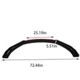 thumbnail image 5 of labwork 4 Pieces Universal Car Front Bumper Lip Spoiler Splitter Body Kit Bright Black Red Tongue, 5 of 5