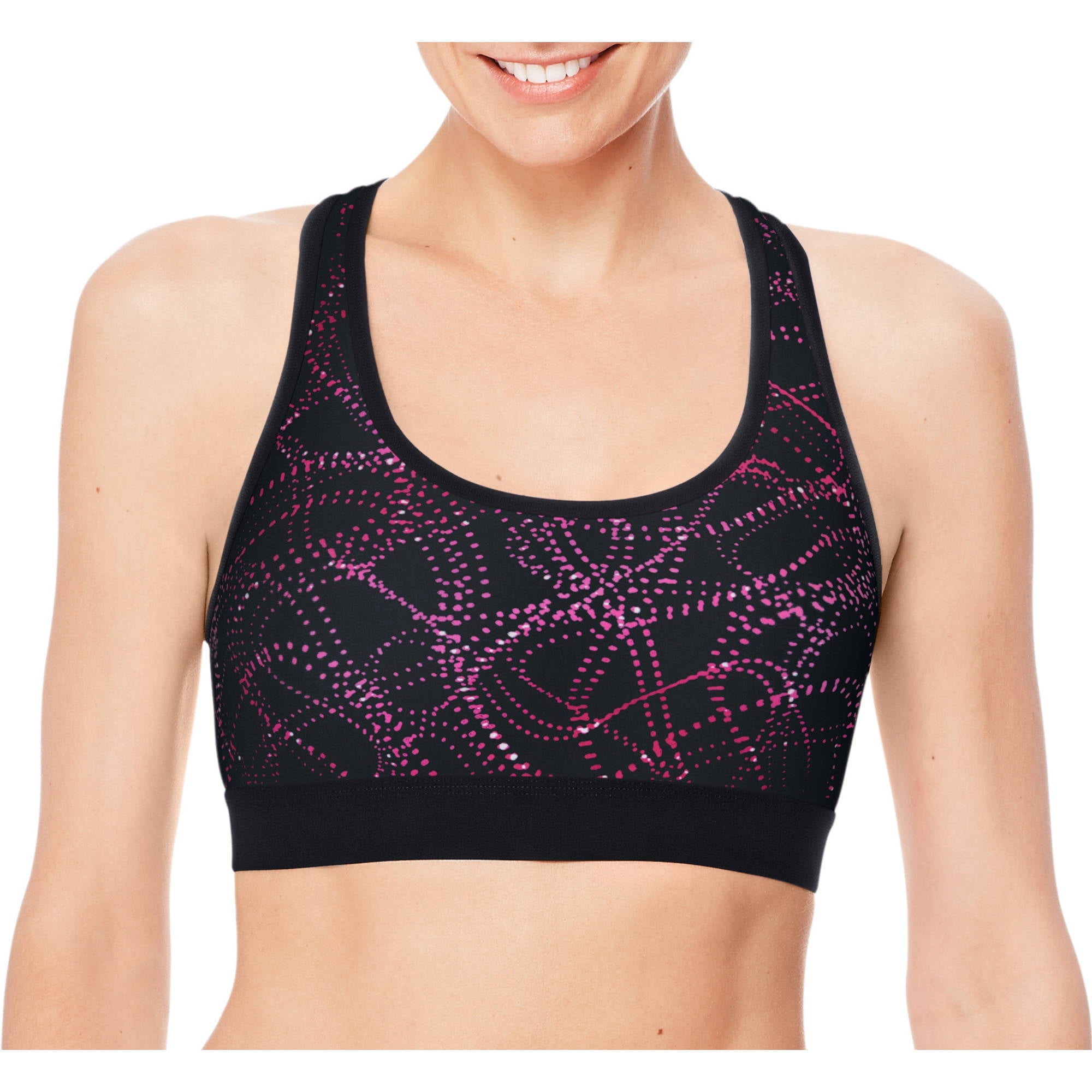 Hanes Womens Racerback Compression Sports Bra, Style O9178