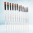 ITSELFER 12Pcs Painting Brushes Kit Wooden Handle Brushes Nylon Hair