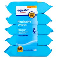 Equate Flushable Wipes, Fresh Scent, 240 Ct