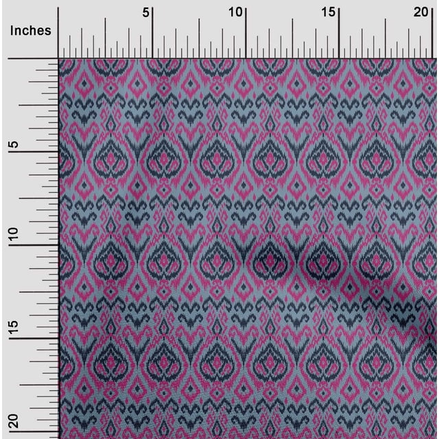 oneOone Viscose Chiffon Fabric Diamond & Swirl Ikat Print Sewing Fabric BTY 42 Inch Wide