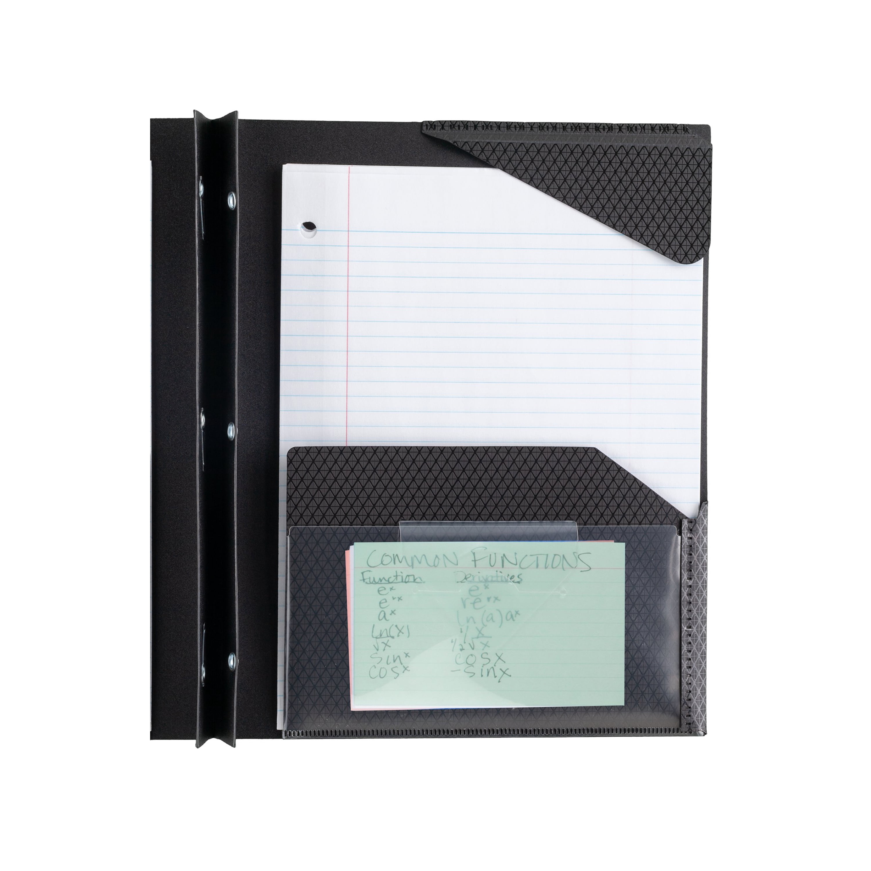 Five Star Stay-Put Pocket & Prong Folder, Black (34607)