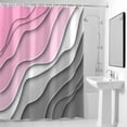 thumbnail image 4 of Pink Grey Modern Geometric Fabric Shower Curtain Abstract Beach Washable Shower Curtains for Bathroom, Waterproof Bath Curtain with Hooks Home Decor 72x84in, 4 of 8