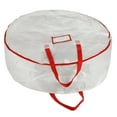 thumbnail image 4 of Elf Stor 30” Wreath Storage Bag – Zippered Holiday Tote for Artificial Wreaths & Garland, White, 4 of 5