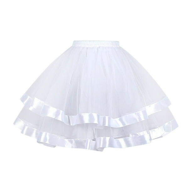 Gibobby faldas aesthetic Falda de tul para fiesta de baile de Navidad para mujer, disfraz de fiesta navideña, faldas de ballet TuTu(Blanco, Talla única)
