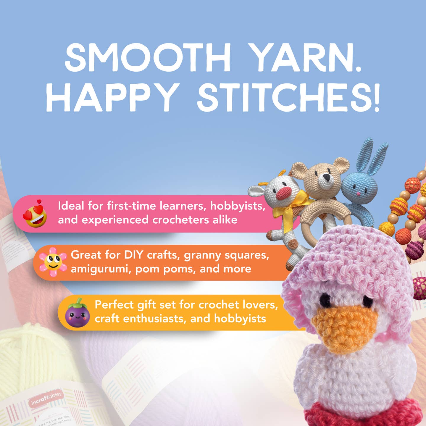 Incraftables 24 Color Acrylic Yarn Crochet Kit photo 4