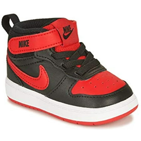 Nike Court Borough Mid 2 Td Trainers Child Black/Red - 10.5 - High Top Trainers Shoes