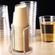 thumbnail image 5 of Organizador de portavasos desechable de acrílico | Estante de almacenamiento de vasos de papel dorado con asa de metal resistente, dispensador de encimera que ahorra espacio, se adapta a vasos de, 5 of 6