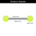 thumbnail image 3 of LAURITAMI 14G 16Mm Glow In The Dark Surgical Steel Tongue Nipple Ring Retainer Piercing, 3 of 4