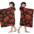 thumbnail image 4 of Halloween Red Pumpkins Pattern Hooded Bath Towel，50"x30" for Ages 3 To 12 Kids, Quick Dry Lightweight Soft Microfiber Hood Beach Towel Cover Up for Kids, 4 of 7