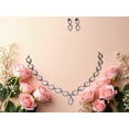 thumbnail image 6 of South Indian Bollywood Paan Leaf Design Matte Gold-Plated Choker Haram Necklace Set – White Kemp Stones with Drop Earrings., 6 of 6
