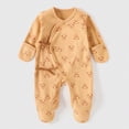 thumbnail image 2 of CAUYDY Baby Boys Clothing Preemie Romper 3-6M 9-12M 18-24M Newborn Long Sleeved Sleepers Fall Winter Infant Boy Soft Pajamas Toddler Bodysuit Brown for Sizes 1-3 Months, 2 of 6
