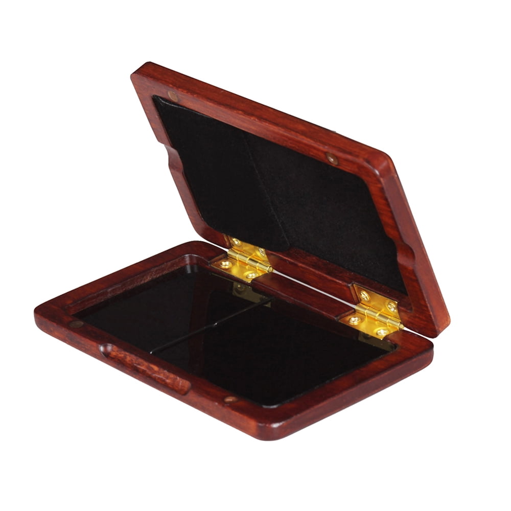 ammoon Solid Wood Reed Case Wooden Holder Box for Tenor/ Alto/ Soprano Saxophone Clarinet Reeds 2pcs Capacity 