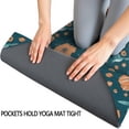 thumbnail image 3 of 70x26 Inch Yoga Towel, Sweat Absorbent Non-Slip Mat for Hot Yoga, Pilates & Fitness,Hummingbird Floral Poppy Teal Pattern, 3 of 5