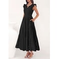 thumbnail image 4 of PRETTYGARDEN Womens Boho Maxi Dresses Summer Floral Lace Eyelet V Neck Spring Wedding Guest Dress Beach Vacation Clothes, 4 of 7