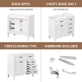 thumbnail image 5 of 36" Bathroom Vanity without Sink, Freestanding Bathroom Vanity Cabinet with 3 Drawer and 2 Doors, Single Basin Vanity Set for Bathroom, Cabinet Base Only, White, 5 of 7