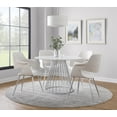 thumbnail image 3 of LumiSource Chrome Metal, Cream Velvet Vintage Flair Chair - Set of 2, 3 of 4