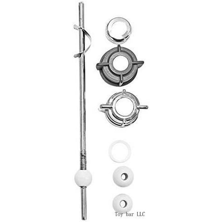 

PF Waterworks PF0904 Pop-Up Drain Repair Kit - Threaded Adjustable Center Pivot/Ball Rod With 3 Nuts Gasket 3 Sizes Of Balls No Pull Rod/Linkage Chrome