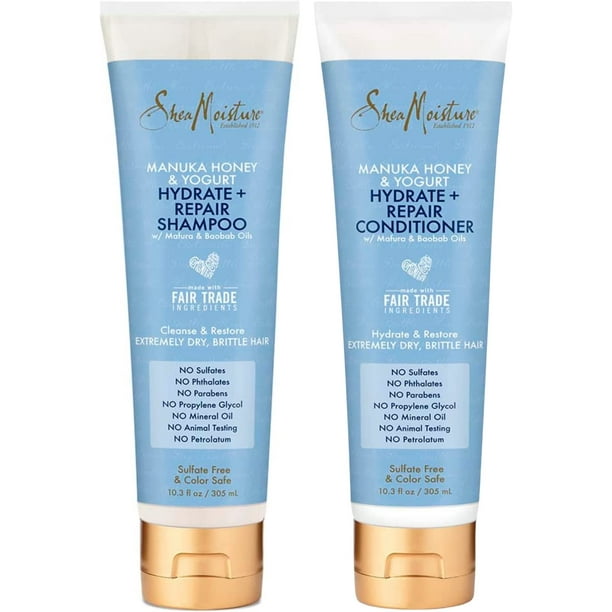 Shea Moisture Manuka Honey & Yoghurt Hydrate + Repair Shampoo & Conditioner Set, Restore