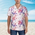 thumbnail image 4 of Daiia Lilies Flowers Hawaiian Shirt for Men Gentle Cotton Regular Short Sleeve Casual-3X-Large, 4 of 9
