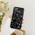thumbnail image 4 of Funda para teléfono con diseño de cara de arte abstracto, compatible con iPhone 12 Pro Max, fundas protectoras de silicona de moda, color negro, 4 of 5