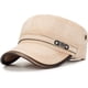 thumbnail image 1 of Gorra Plana, Gorra De Béisbol De Algodón, Gorra De Algodón Estilo Cadete Militar Clásico Liso Vintage, Gorras Clásicas con Hebilla De Metal Ajustable-Color Beige, 1 of 5