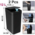 thumbnail image 2 of 2 Pcs 12L Cubo De Basura Automático Con Sensor - Bote de Basura Inteligente con Tapa Eléctrica, USB Rechargeable Cubo de Basura Inteligente Sin Contacto para Cocina, Oficina, Sala (Negro), 2 of 8