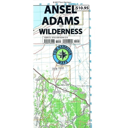 - Ansel Adams Wilderness Trail Map : Shaded-Relief Topo Map