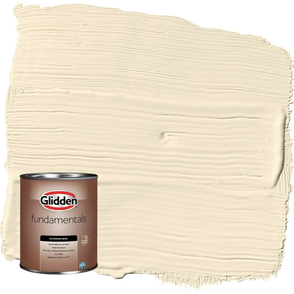 Glidden Fundamentals Magnolia Blossom / Yellow Flat Exterior Paint, 1 Quart